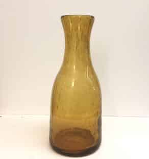 Vase en verre jaune à bulles