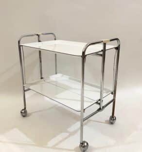 Desserte pliante années 70 blanche