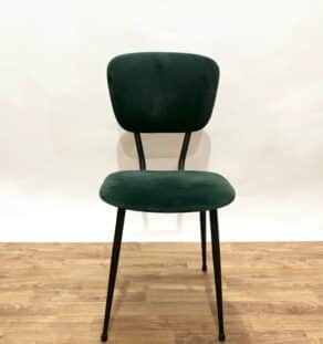Chaises années 60 velours vert