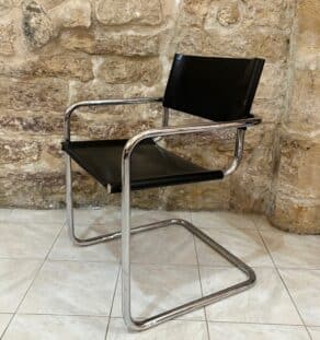 Fauteuils de bureau en cuir années 70