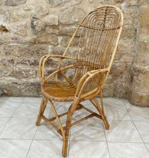 Fauteuil en rotin années 60