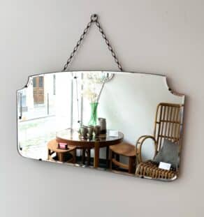 Miroir biseauté avec chaînette