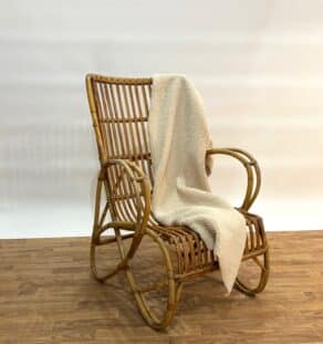 Fauteuil en rotin années 60