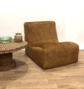 Chauffeuse années 70 en velours cognac