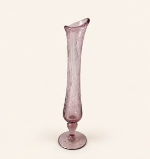 Soliflore en verre bullé rose