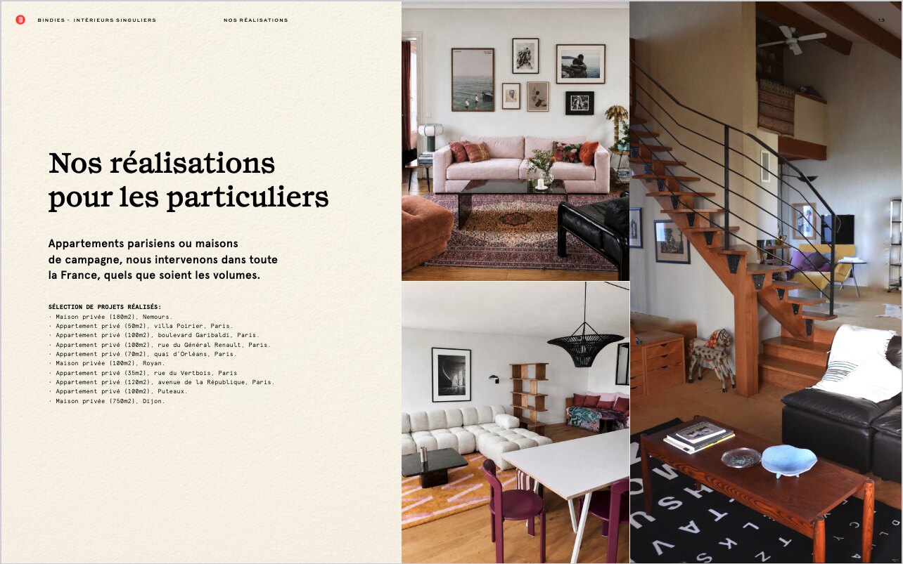 Studio Bindies - Réalisations