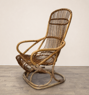 Fauteuil en rotin années 60