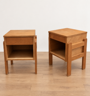 Paire de chevets en bois années 60