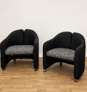 Paire de fauteuils d'Eugenio Gerli pour Tecno à motifs