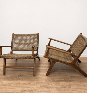 Paire de fauteuils Olivier de Schrijver en corde