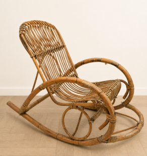 Rocking chair en rotin