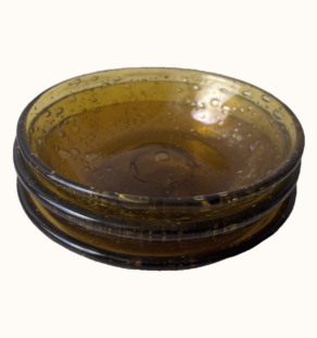 Série de 3 coupelles en verre ambré de Biot