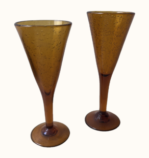 Duo de flûtes en verre de Biot